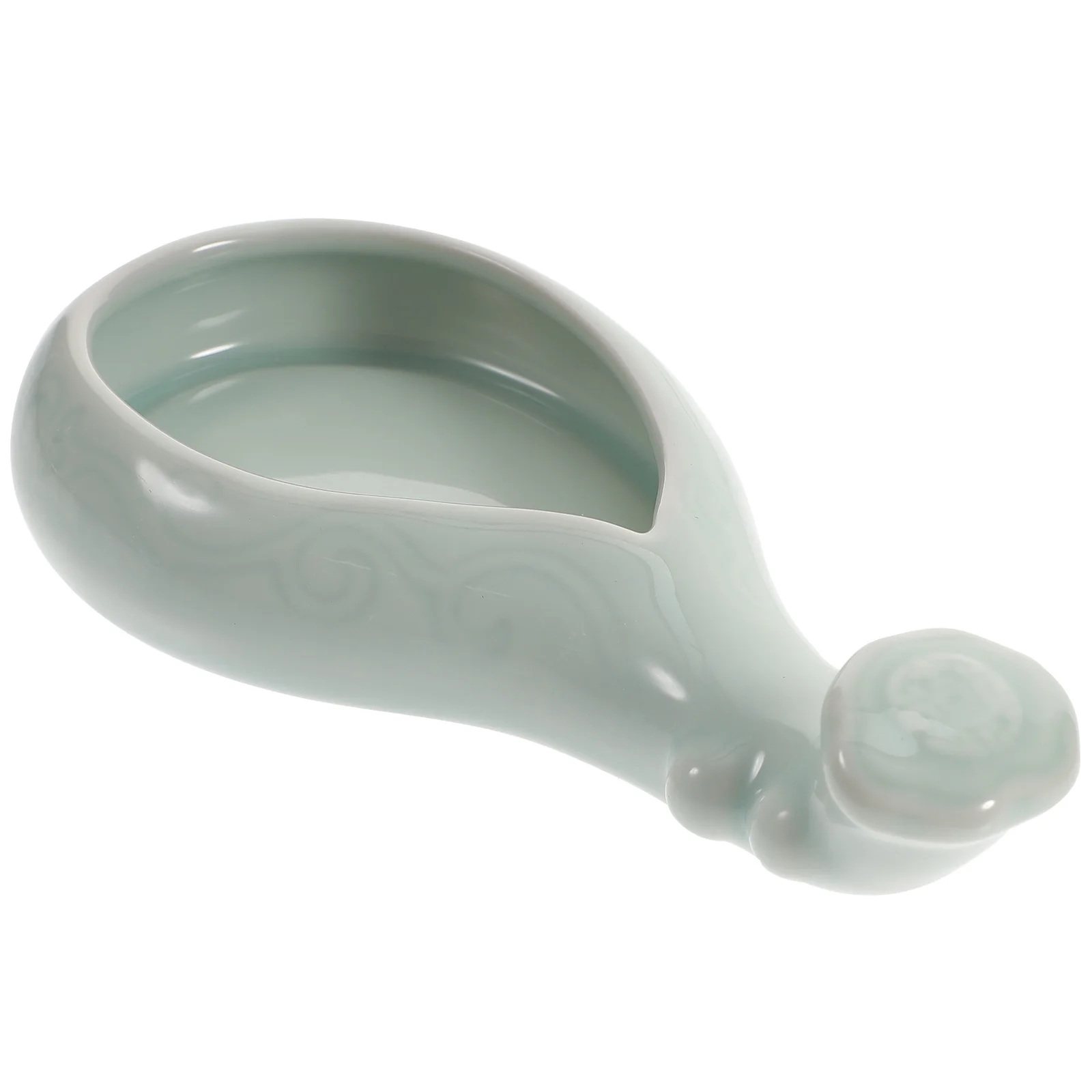 

Ink Plate Lute Shaped Ceramic Calligraphy Tool Durable Practical Gift for Calligraphy Lovers Students Teachers Painters