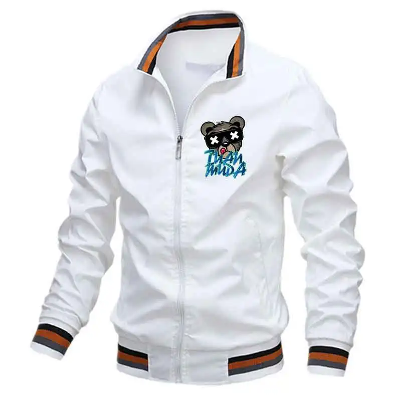 

Autumn and Winter Men's Stand Collar Casual Zipper Jacket Outdoor Sports Coat Windbreaker Jacket for Men Waterproof Bomber