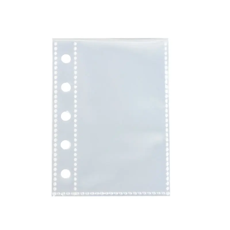 10pcs M5 Binder Sheet Refill 5 Rings Clear PP 3inch 1grid Pocket A8 Loose Leaf Inner Page for Idol Photocard Holder Book