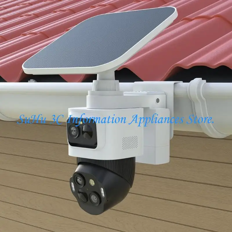 Removable Security Camera Roofline Mount with Hand-Tightened Clamp, Metal and ABS Construction, and Coated Metal Surfaces for