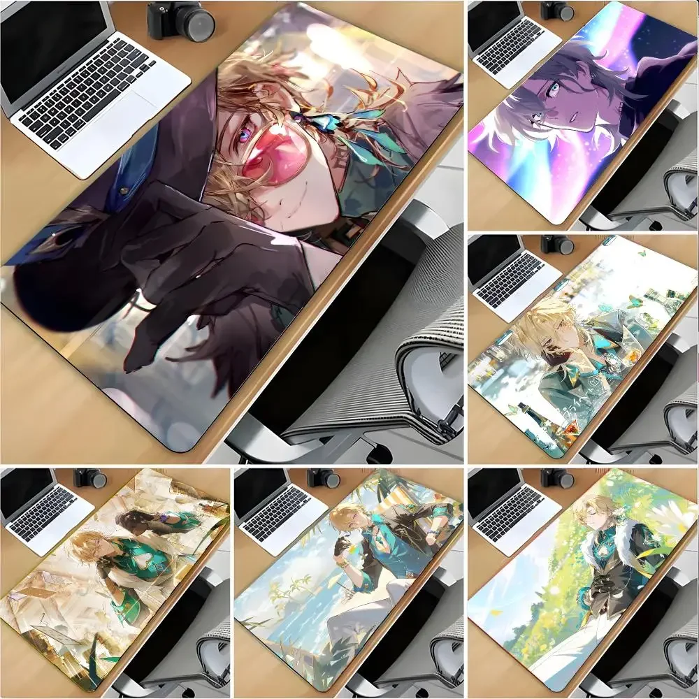 Aventurine Mouse Pad Large Mouse Pad Desk Mat Non‑Slip Gaming Board Game Mat with Stitched Edges