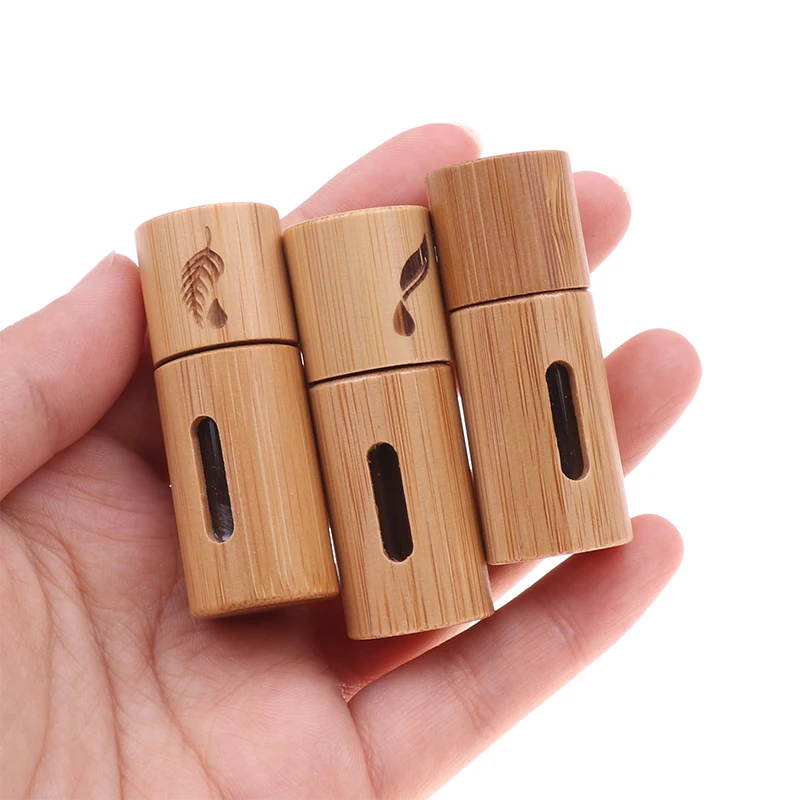 1 قطعة الخيزران لفة على زجاجة 1-10 مللي الخشب الأسطوانة زجاجة من الضروري النفط شفة اللمعان إعادة الملء أنبوب فارغة الخشب/زجاج زجاجة سيارة parfume