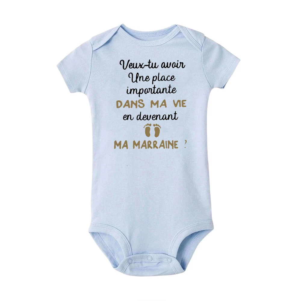 Do You Want To Becoming My Godmother Newborn Infant Baby Clothes Toddler Jumpsuits Boy Girl Bodysuits Summer Short Sleeve Outfit