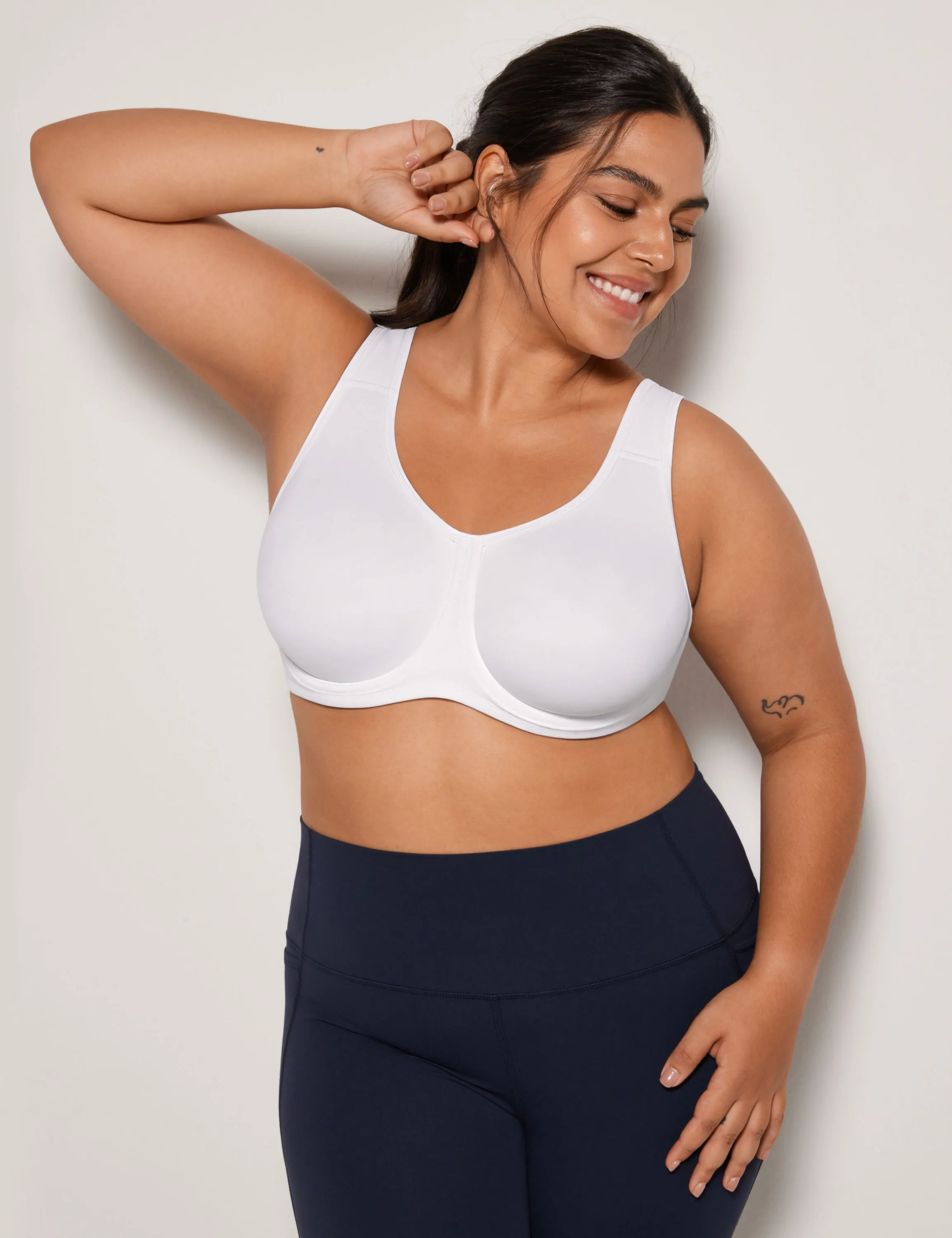 SYROKAN-Sujetador deportivo con aros de alto impacto para mujer, sostén sin espalda con gancho, Invisible, a prueba de golpes, talla grande