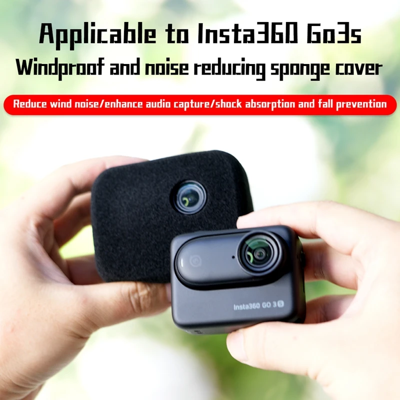 For Insta360 GO3/3S Windproof Cover Shock-absorbing Sponge Noise Reduction Protective Cap Anti-fall Camera Lightweight Accessory