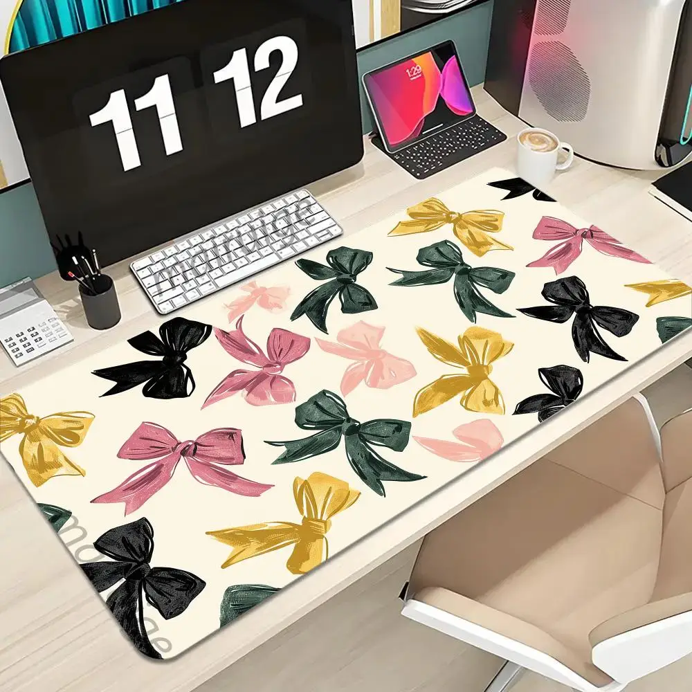 

Colorful Bows Mouse Pad Large Computer Office Game Table Mat XXL Rubber Anti-slip Gaming Keyboard Mousepad Long Desk Pads