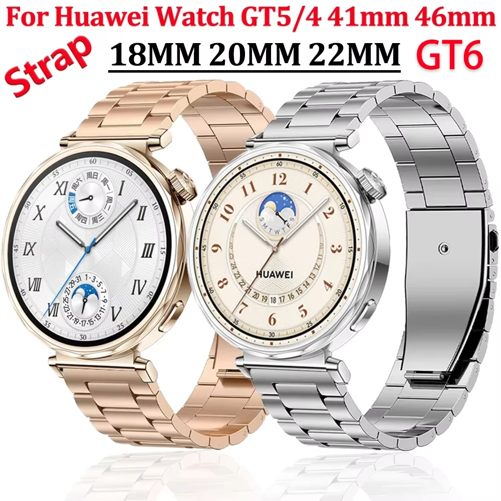 

18mm 20 22mm Metal Strap for Huawei Watch GT6/5/4 41mm 46mm/GT5 Pro 42mm Watchband for Huawei Watch 4 Pro/GT5 4 3 2e Accessories