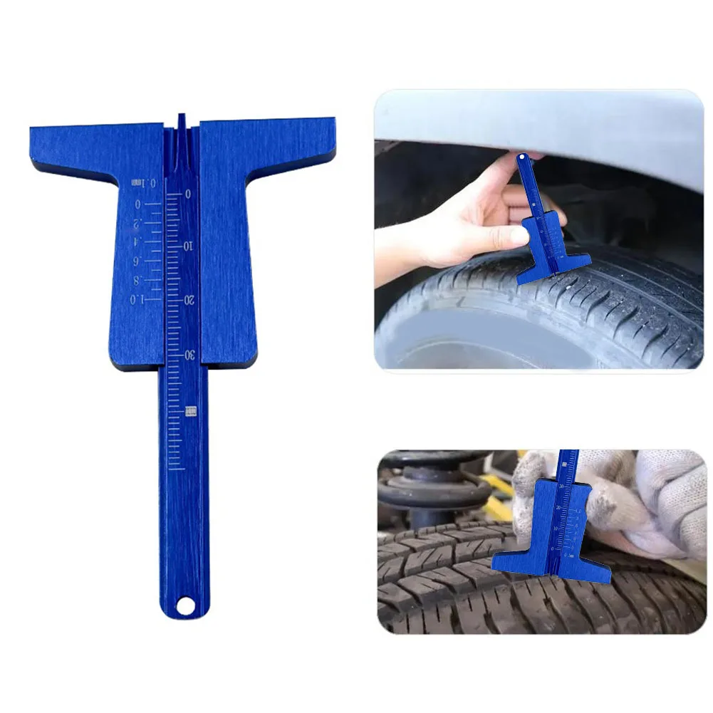 Aluminum Alloy Tire Gauge Meter Tire Thickness Scanner Versatile Tire Inspection Tool For Vehicle Safety Inspection