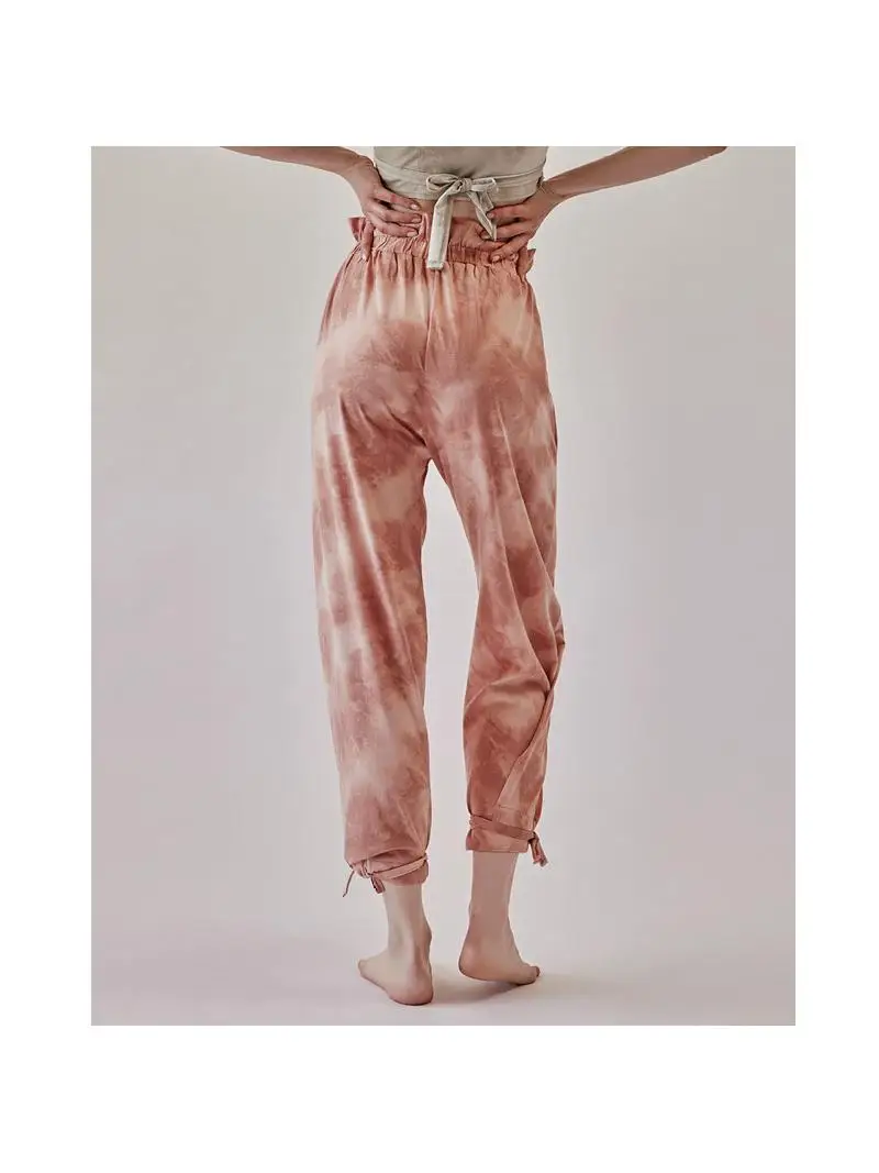 بنطلون يوجا نسائي قابل للتنفس بساق مستقيمة، بنطلون لياقة بدنية صيفي بطباعة حبر متناثر، بنطلون يوجا كاجوال بتصميم روح الزن #2