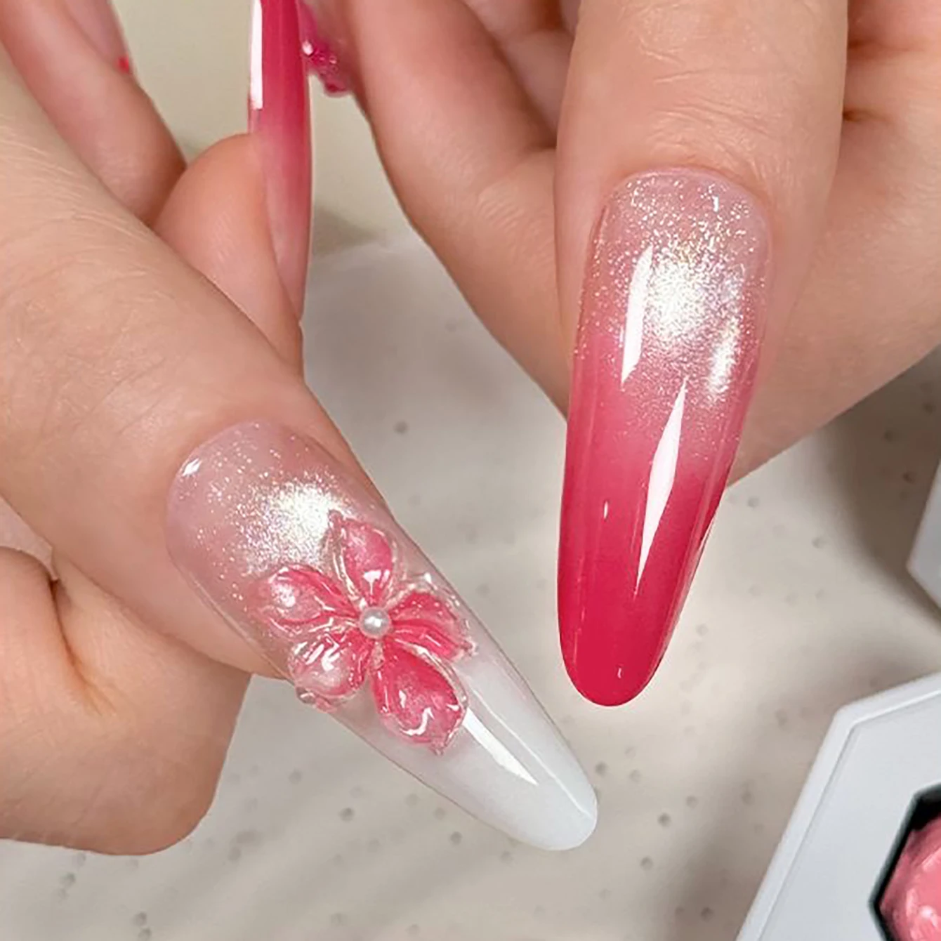2026 New Summer Rose Pink Pudding Nail Paint Gel, Four-grid No-wipe High-pigment Blending Manicure Painting Gel - view 5