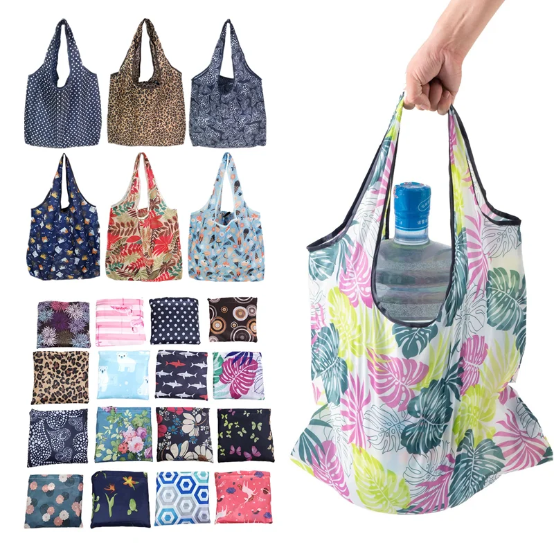 

Fashion Foldable Shopping Bag Tote Folding Pouch Handbags Convenient Large-capacity for Travel Grocery Bag