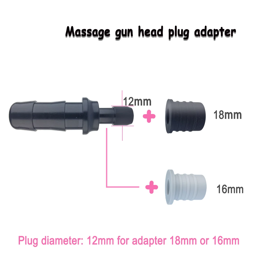 2pcs Replacement Heads Massage gun adapter silicone ring plug diameter 12mm adapter 18mm silicone ring or 16mm fascia gun