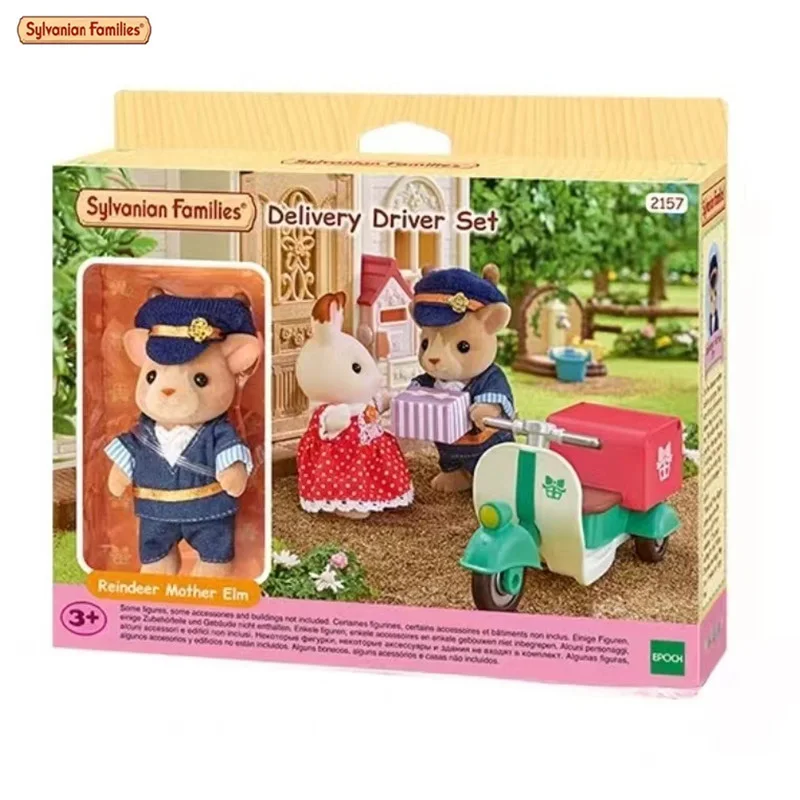 Original genuine product Sylvanian Families Anime Action Figures Deer courier Set Toys Kids Toy Birthday Gift Christmas present