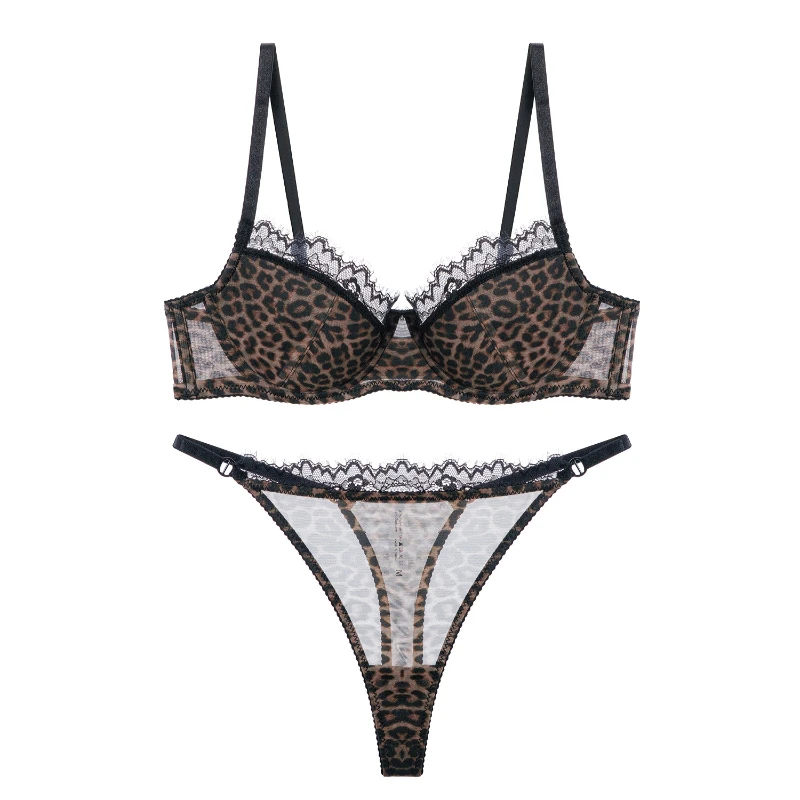 

Бюстгальтер с леопардовым принтом для женщин, комплекты высокого качества, сексуальный горячий бюстгальтер с открытой спиной, короткие комплекты, кружевное нижнее белье пуш-ап, женское нижнее белье