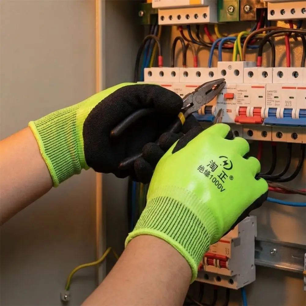 Withstanding Voltage 1000 V Electrician Insulating Gloves Anti Slip High Elasticity Electric Shock Protection Gloves Anti-shock
