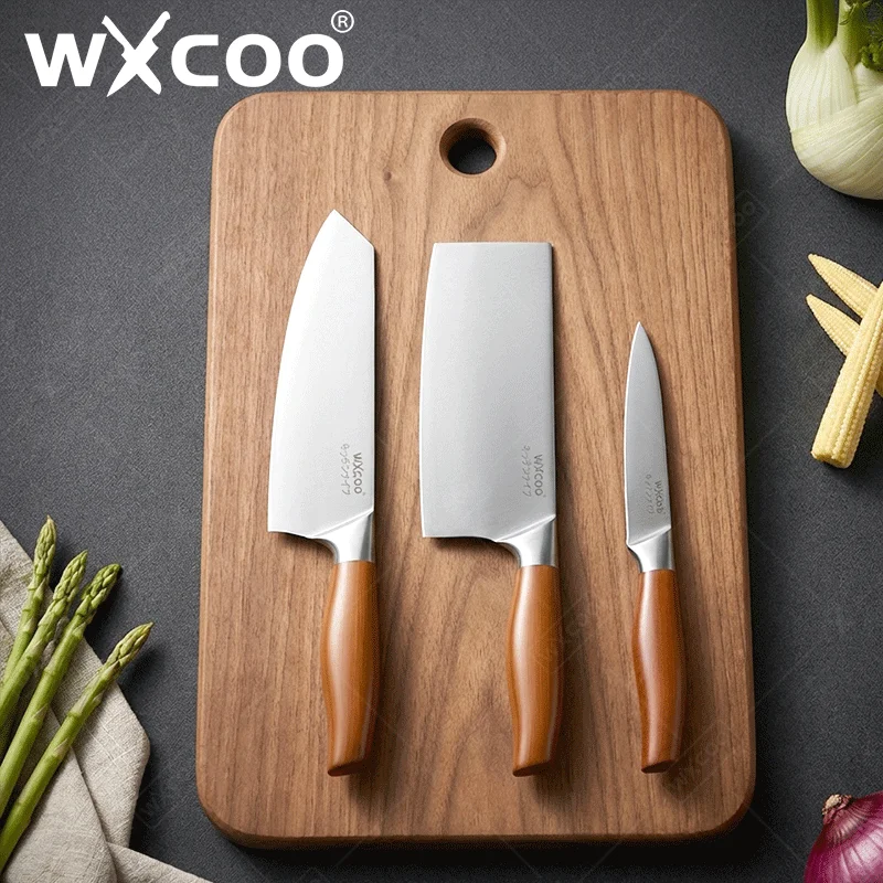 WXCOO Fleischbeil aus Edelstahl, professionelle Hackmesser, Metzgermesser, japanisches Kochmesser, Gemüse- und Obstschneidemesser