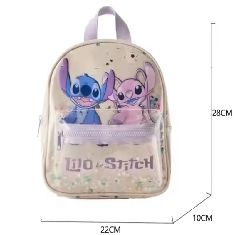 6 Stile Kawaii Disney Lilo & Stitch Plüsch- oder glänzende Umhängetasche Cartoon-Studentenrucksack mit großem Fassungsvermögen Kindergartentasche Geschenk