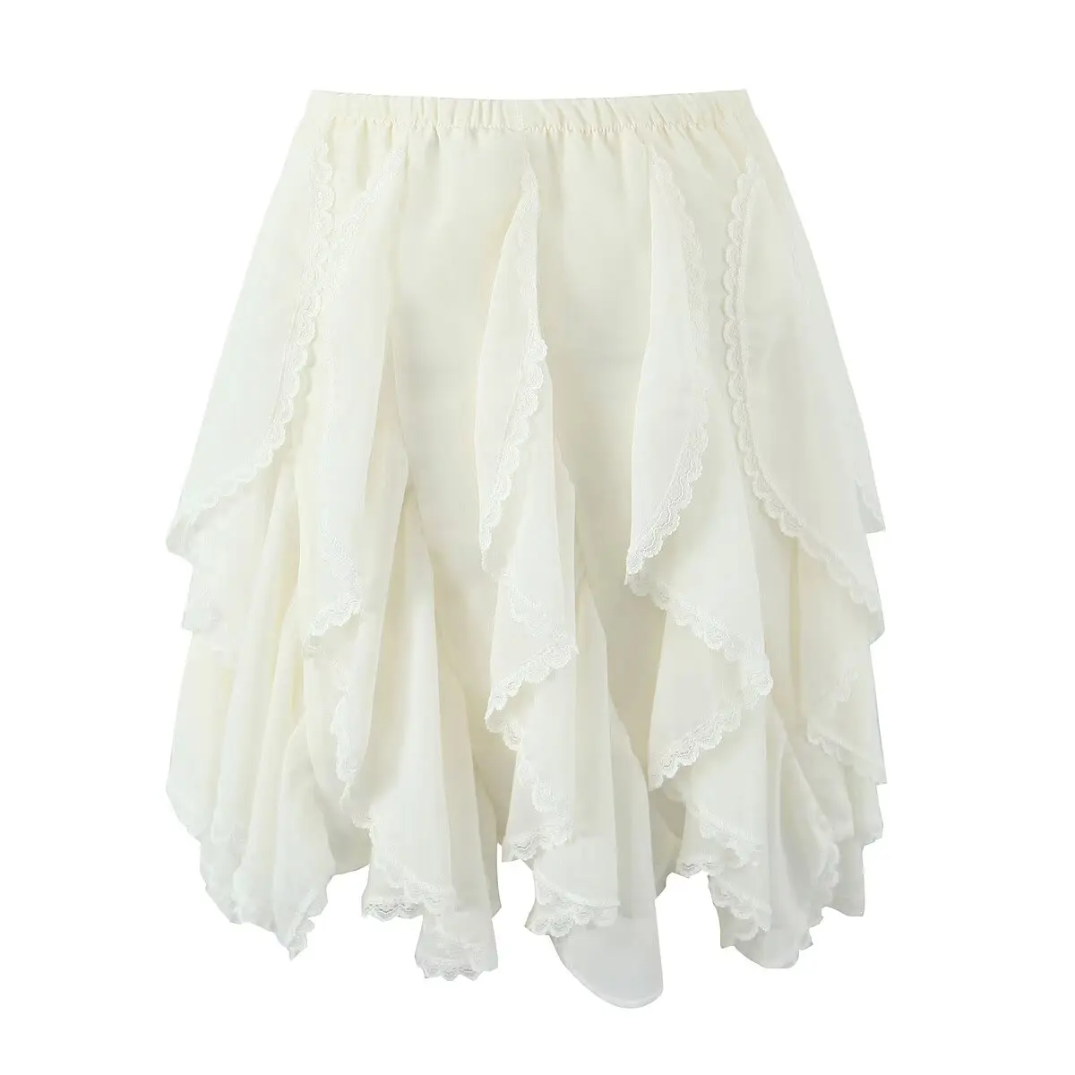 

Summer Clothes Pleated Skirts Women Mini Skirts Luxury Designer Ruffle Skirts Elegant Japanese Y2k Black Lace Skirts Lace Trim