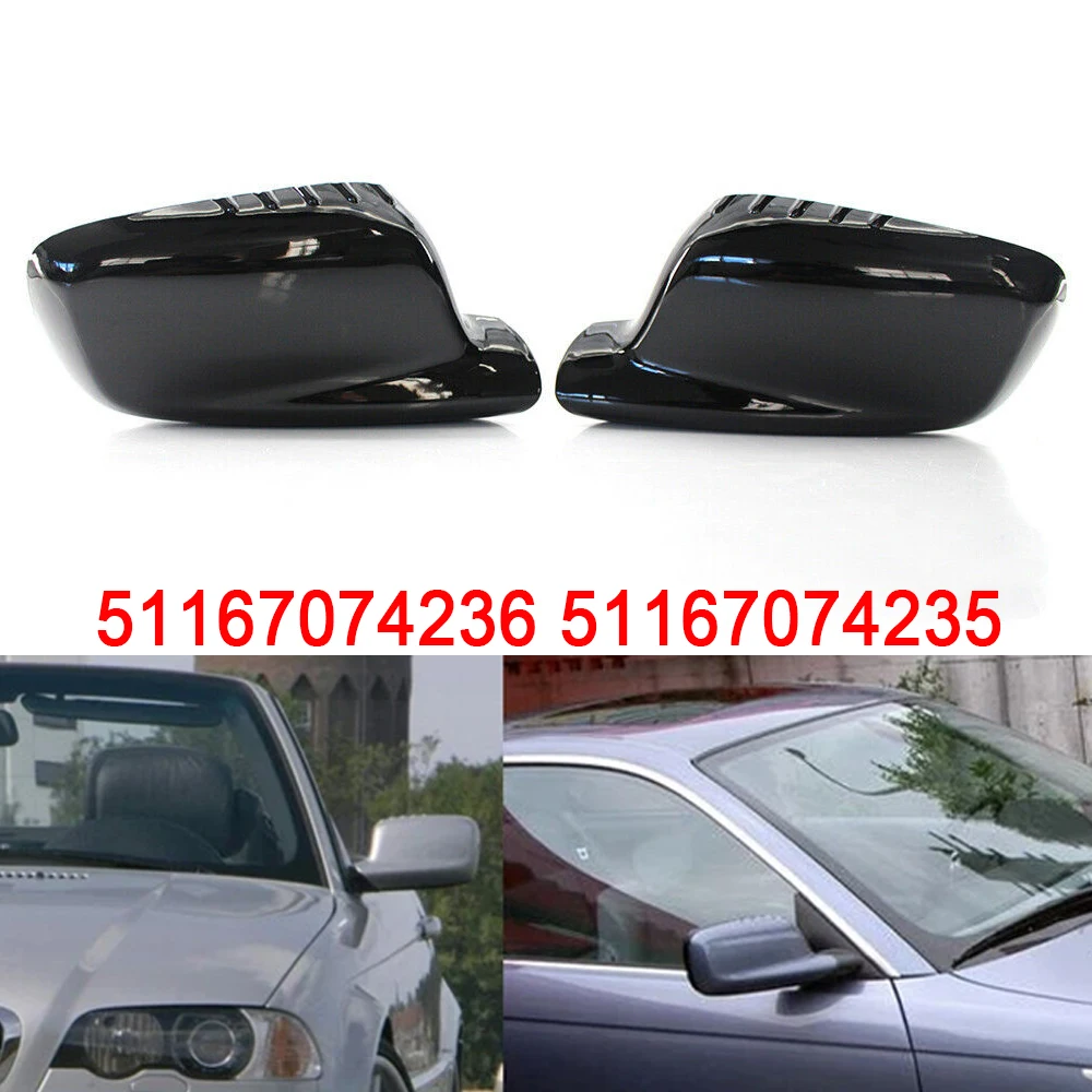 

Car Rearview Mirror Covers Cap Gloss Black For BMW 3 7 Series E46 E65 E66 E67 2001 2002 2003 2004-2008 51167074236 51167074235