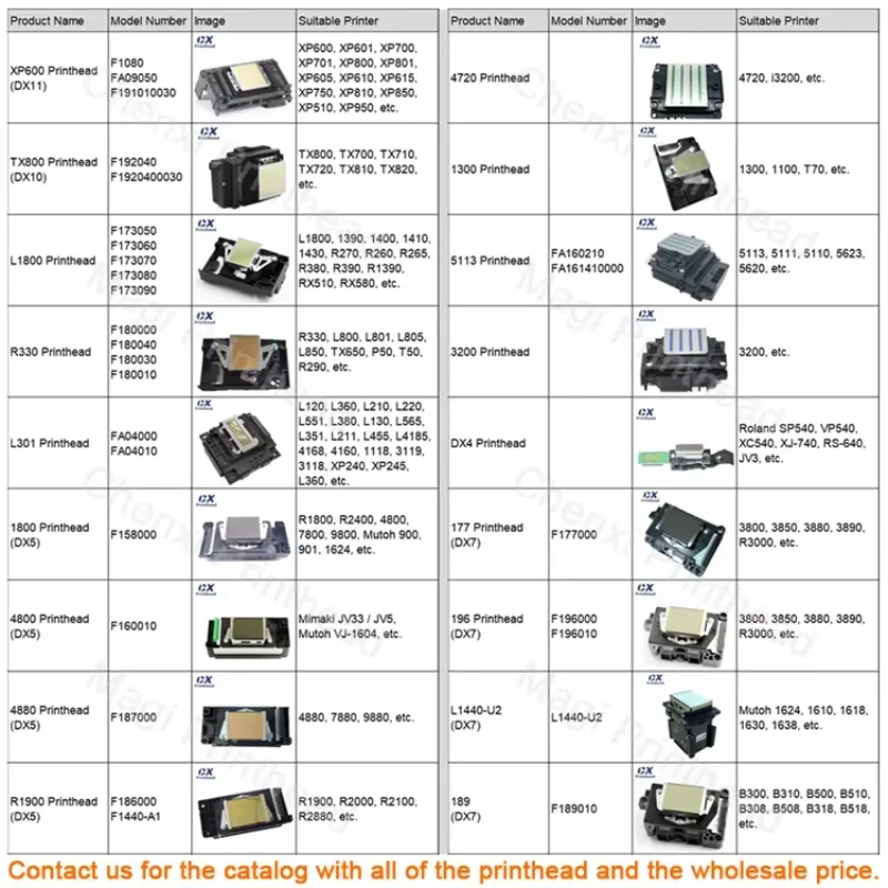 Cabezal de impresión industrial aplicable para Epson, fabricante al por mayor, 177, 3800, 3850