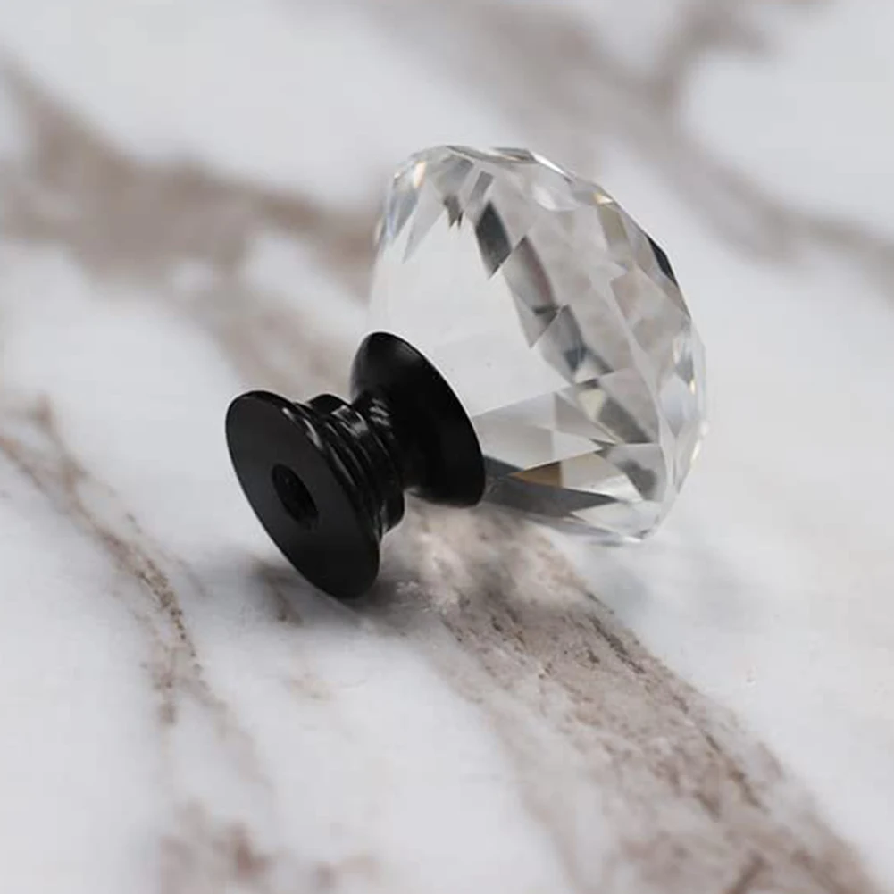 24 Uds. Base de perilla de cajón de resina epoxi de cristal DIY, accesorios de manija de cajón, Base de aleación de mango de resina DIY a granel (negro)