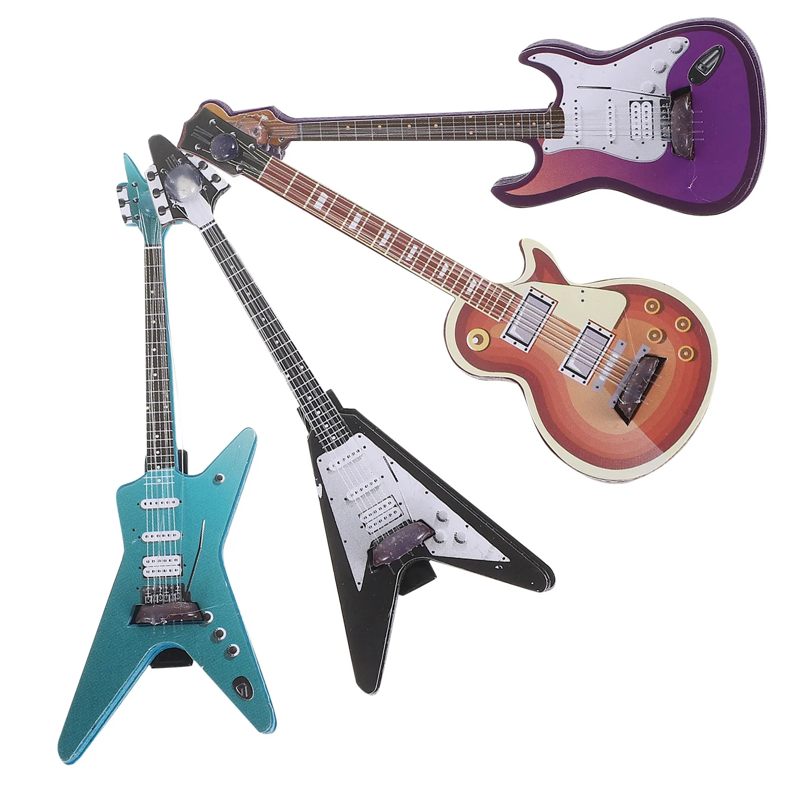 4 Stück Musik-Haarspangen aus Metall, Gitarren-Haarnadeln, Punk-Stil, Haarschmuck für Konzerte, Festivals, täglicher Gebrauch, Neuheit-Haarnadeln