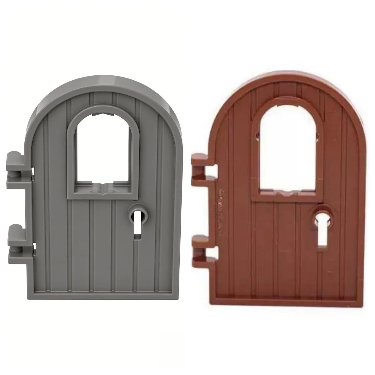MOC 15PCS 64390 30046 4x6 Round Top Door Building Blocks With Window And Lock Hole Bricks Particle Puzzle Toy Children Kid Gifts