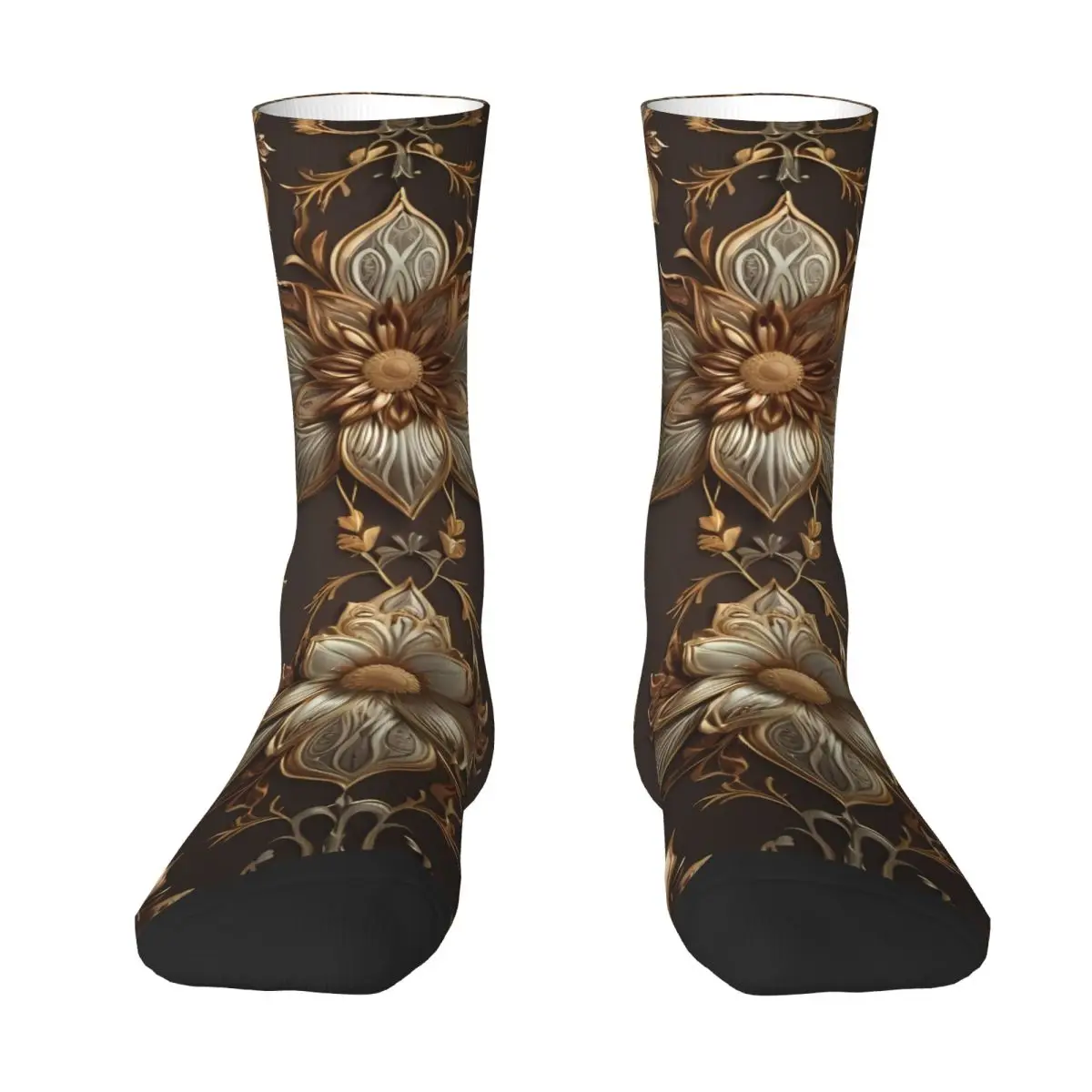 Glazed Design Sock Printed Man Polyester