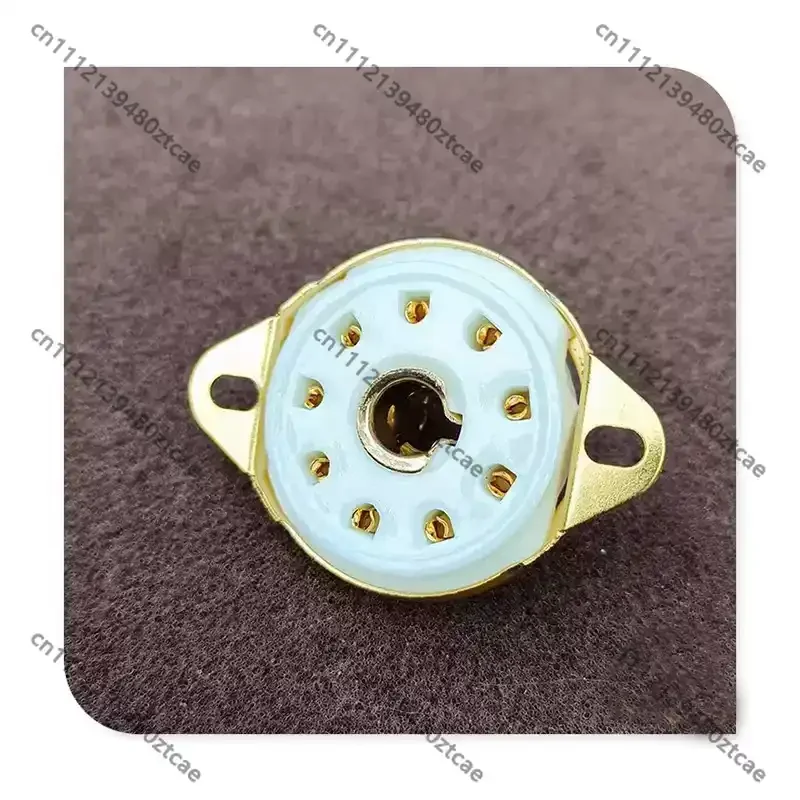9 Pin Gold Plated Ceramic Vacuum Tube Socket Fit EF55 EF50 EC52 TT12 Tube For Hand Wiring HIFI Tube Amplifier DIY Parts