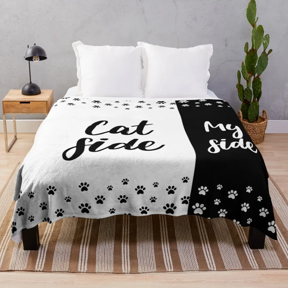 

Cat Side My Side Funny Cat Owner Bedding Throw Blanket Custom Stuffeds for sofa Blankets