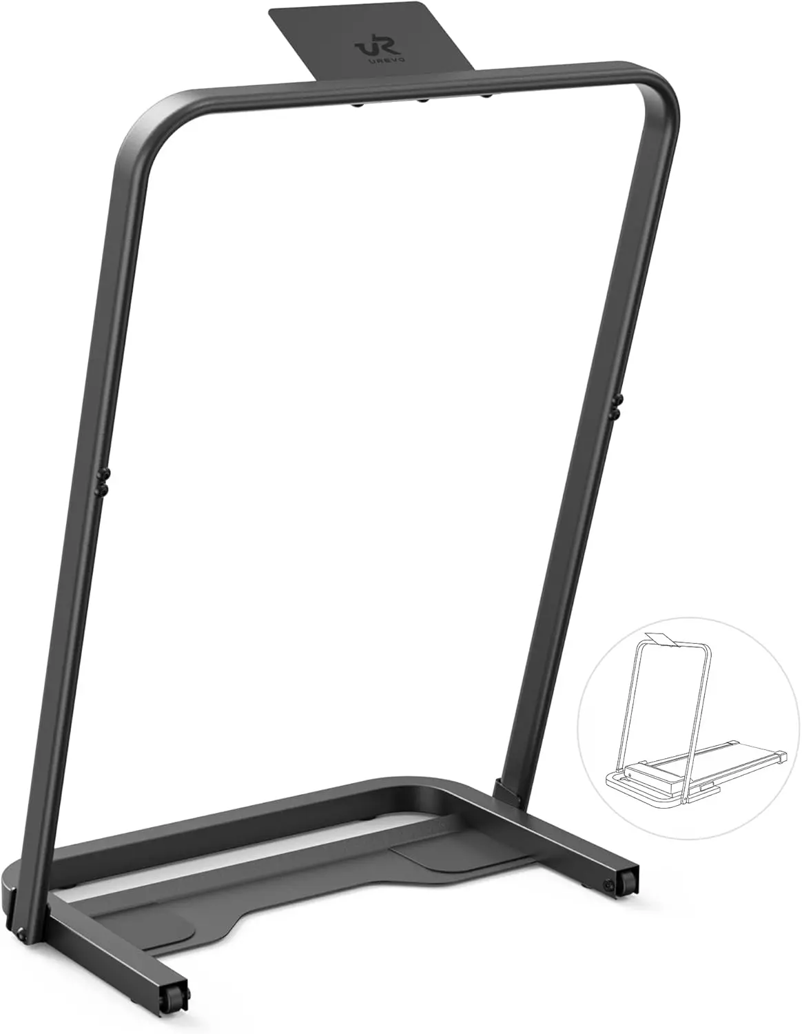 

Universal Walking Pad Handle Bar, 23.6'' Wide Compatible, Quick Assembly with Wheels for Easy Moving, Sturdy Black Design