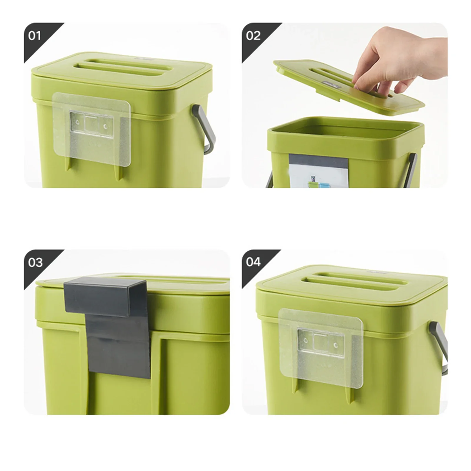 Wall Mounted Hanging Trash Bin for Home Kitchen Cabinet Door with Lid Kitchen Trashs Bin Garbage Cans Counter Bins Trash Can