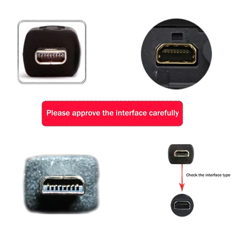 Kabel pengisian daya lima inti cocok untuk kamera Digital ponsel USB Universal ke Port Kecil 8P