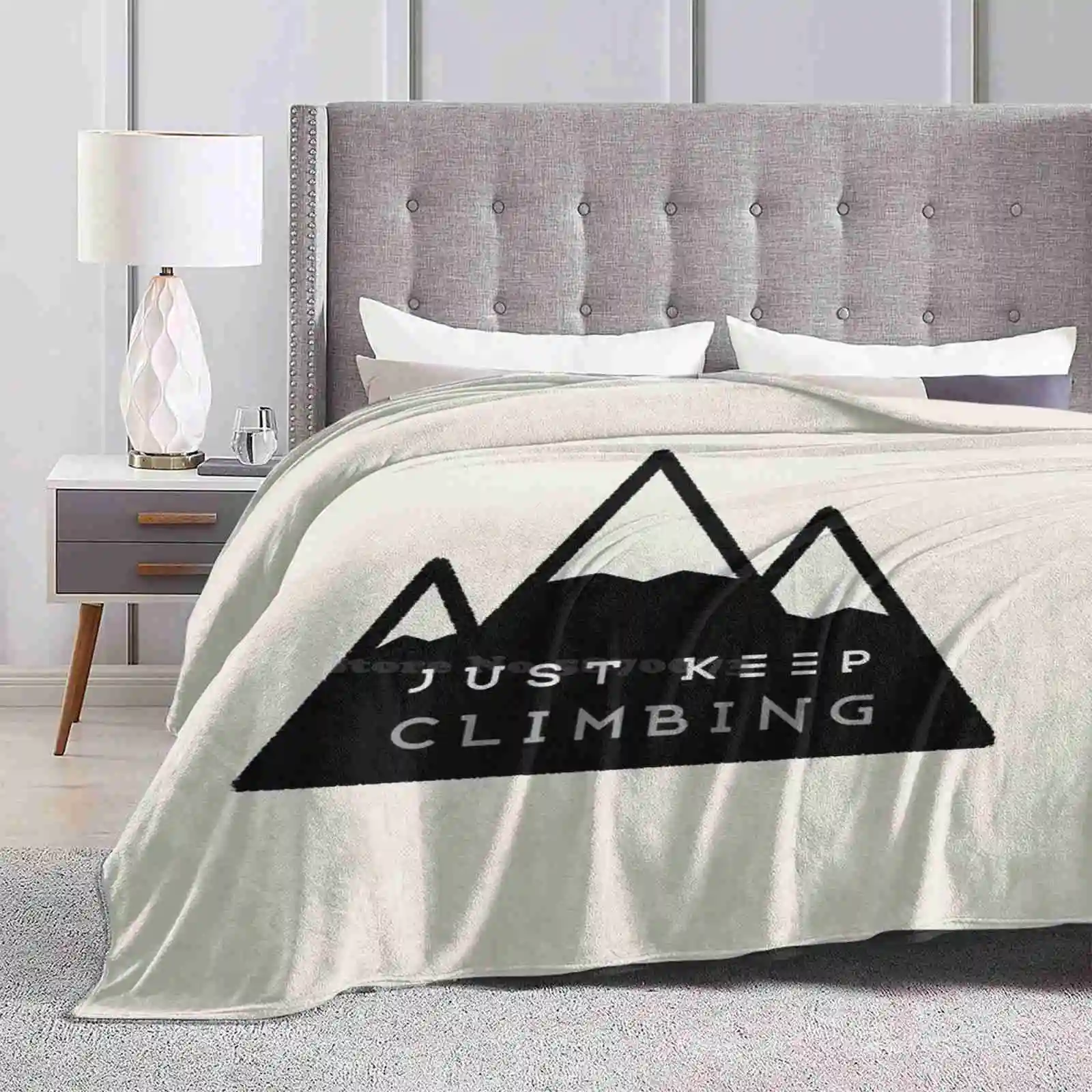 Just Keep Climbing Creative Design Comfortable Warm Flannel Blanket Bouldering Sports Just Keep Climbing Hiking Camping