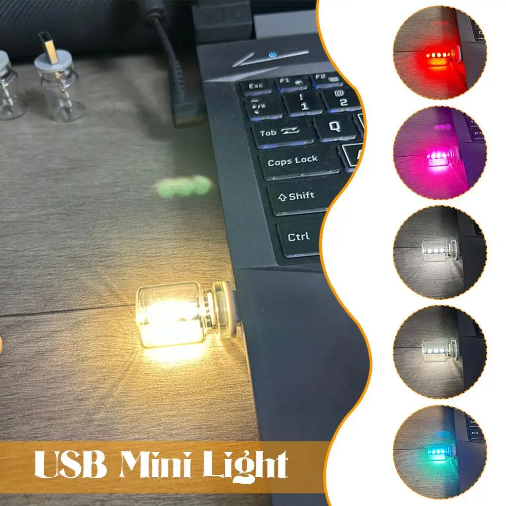 Car 5V Night Light LED Filament Lamp Portable Lighting Bedroom Atmosphere Plug Interior Play Lamps Decorative Lamp USB Car N4K5