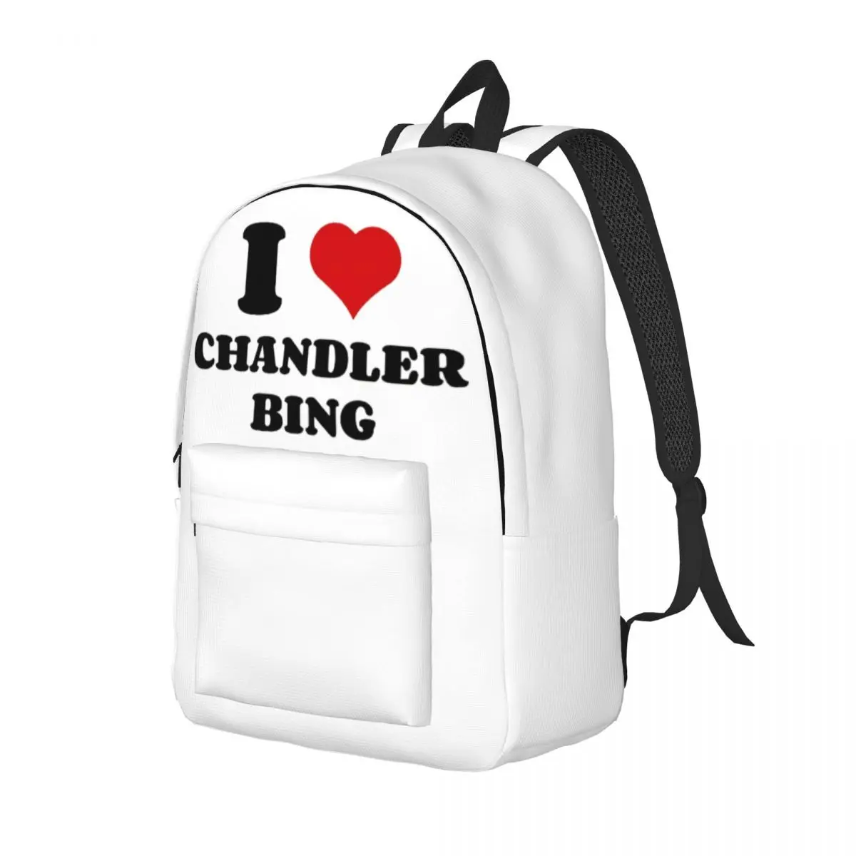 I Heart Chandler Bing Matthew Perry Classical Backpack Outdoor Student Hiking Travel Daypack for Men Women College Canvas Bags