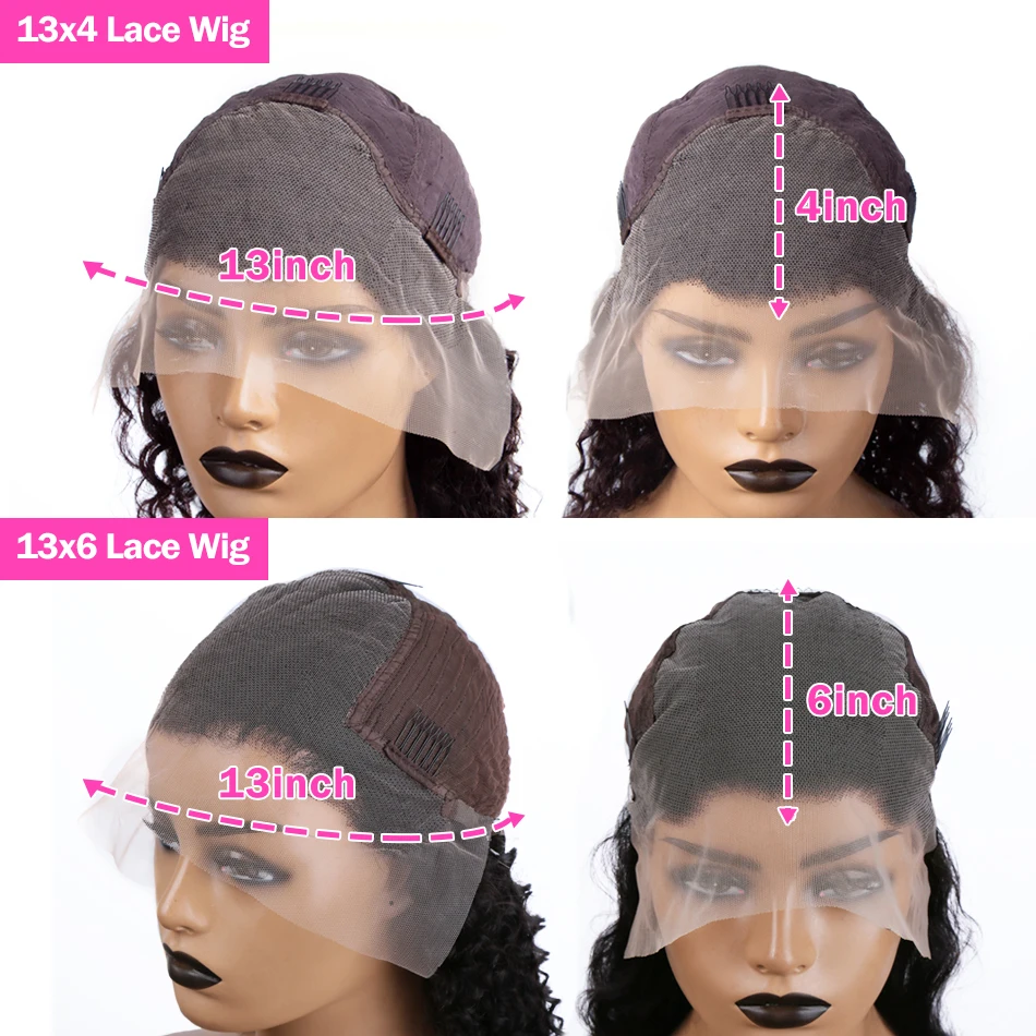 Luvkiss 180 Density 30 40 Inch Curly 13X4 HD Lace Front Human Hair Wig Brazilian Water Deep Wave 13x6 Lace Frontal Wig For Women image 5