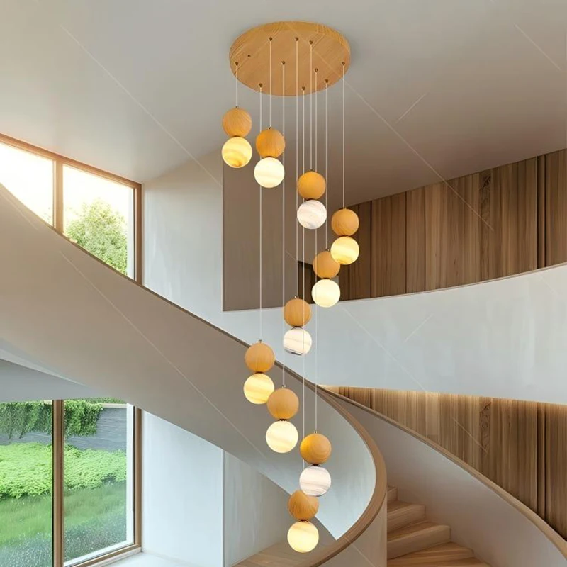 

Подвесной светильник в скандинавском стиле для лестницы, современное внутреннее освещение, потолочный светильник для гостиной, подвесной светильник для жилых помещений