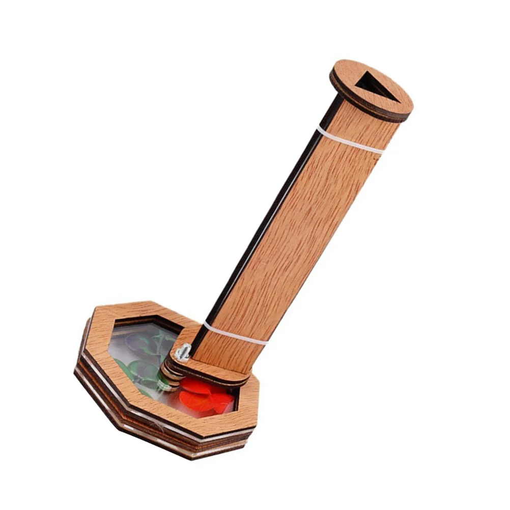 Diy Kaleidoskop Kit für Kinder Holz rotierende pädagogische nachfüllbare wissenschaftliche Lernwerkzeug Kinder Kaleidoskop