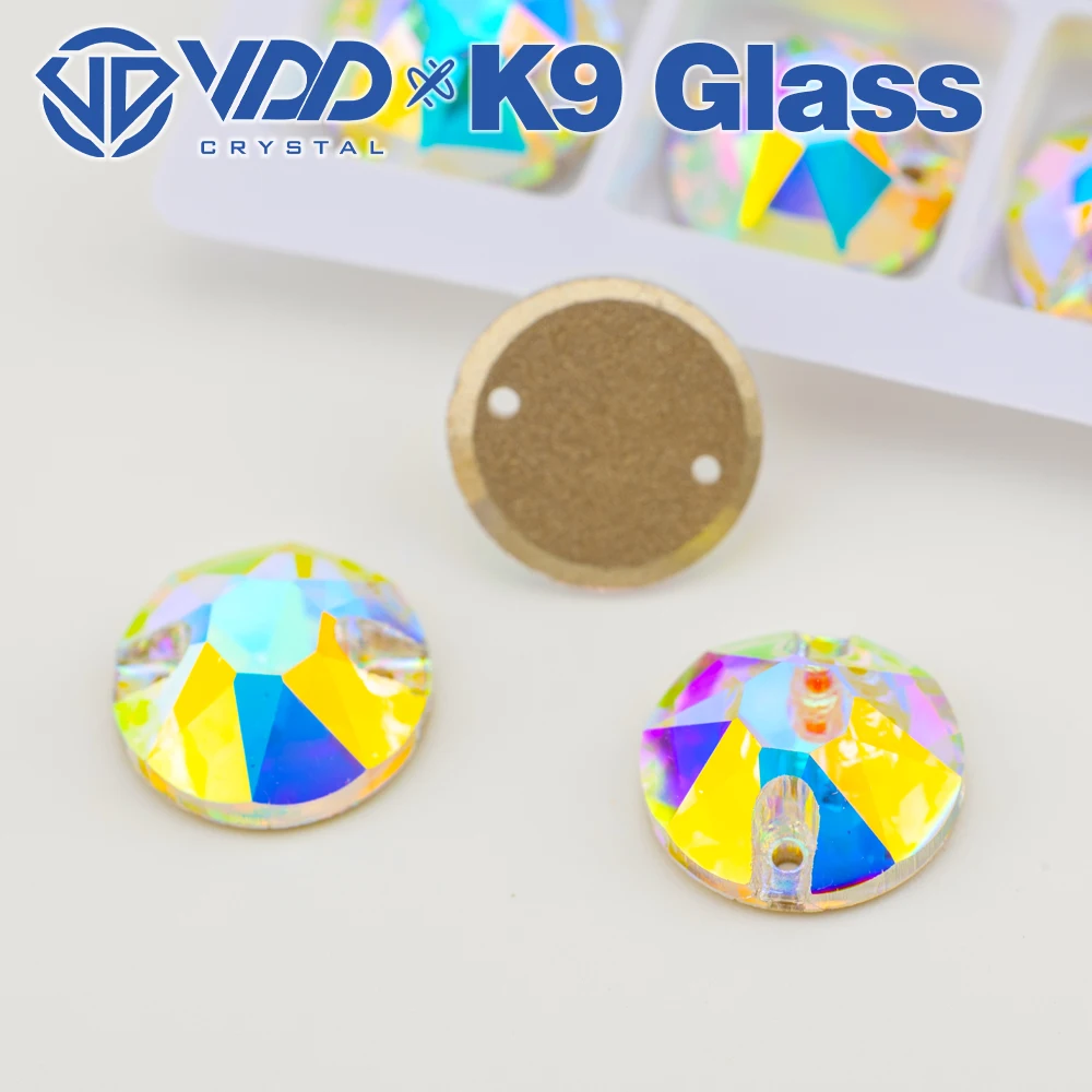 VDD S255 Crystal AB 8 Big 8 Small Top Quality K9 Glass Sew On Rhinestones Crystal Flatback Sewing Stones For Clothes Decorations