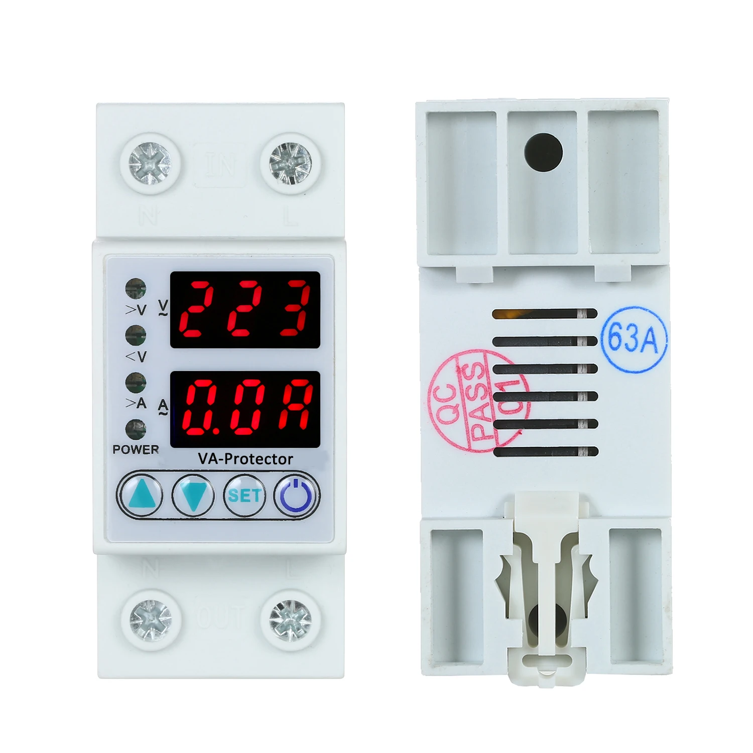 DIN 레일 조정 가능 과전압 및 저전압 보호 장치 보호 릴레이 과전류 보호 가정용 듀얼