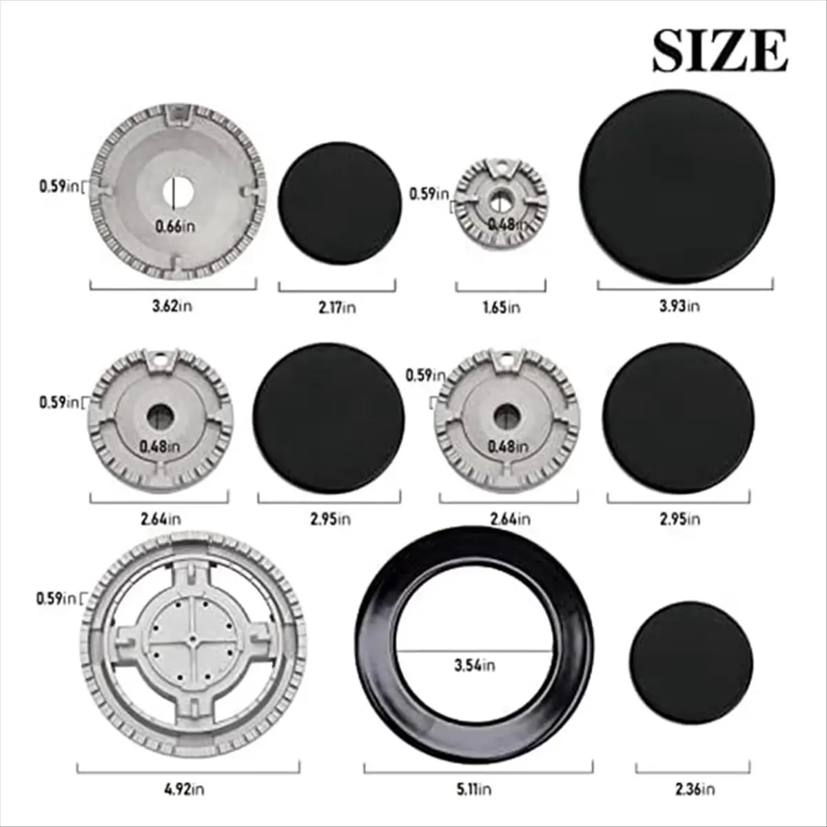 ab09-cooker-hat-set-practical-tool-burners-crowns-and-flame-caps-set-oven-flame-ranges-caps-set-metal-texture-forstove