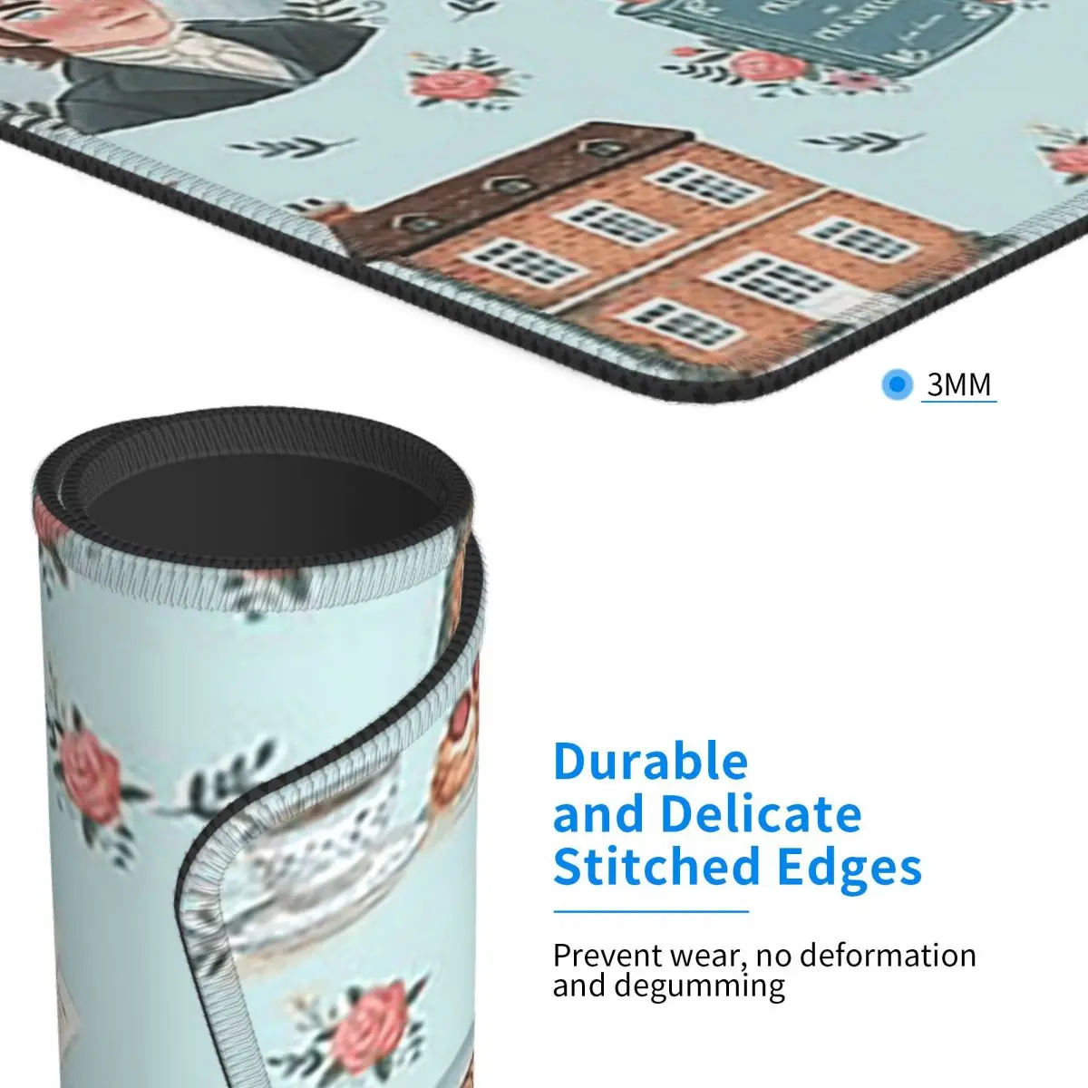 고상과 편견 - 제인 오스틴 영감 마우스 패드 컴퓨터 키보드 마우스 매트 게이머 PC 데스크 매트 사무실 테이블 매트