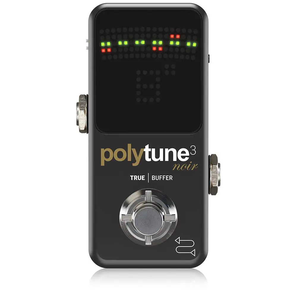 Electronic Polytune 3 Noir Tiny Polyphonic Tuner With Multiple Tuning Modes And Built-in Bonafide Buffer