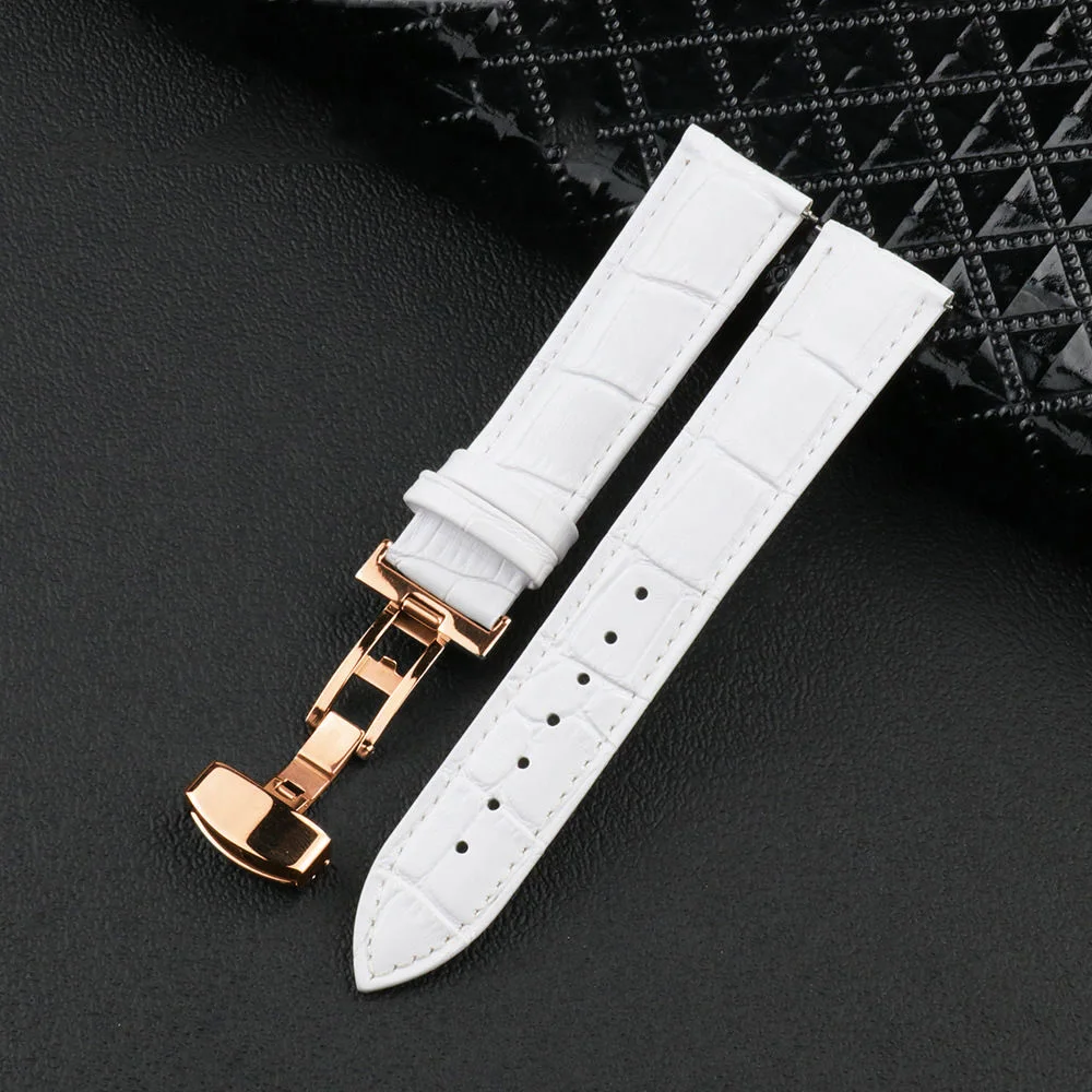 Quick Release Genuine Leather Band with Bamboo Texture Strap Watch Bracelet Accessories Animal Skin Strap High Quality