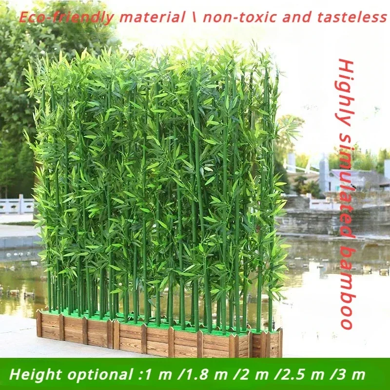 

10 Branches Artificial Bamboo Green Plant Pot Fake Bamboo Hotel Partition Window Indoor Living Room Home Decoration Wholesale