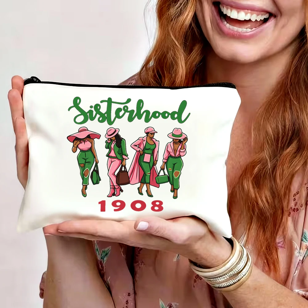 Personalized Polyester Makeup Bag, Lightweight Zippered Storage Bag, Machine Washable, Fade-Resistant, Foldable - Stylish White Toiletry Bag, Holiday Essential, Holiday Travel, Travel Essentials, Travel Bag, Travel Accessories, Back-To-School Supplies