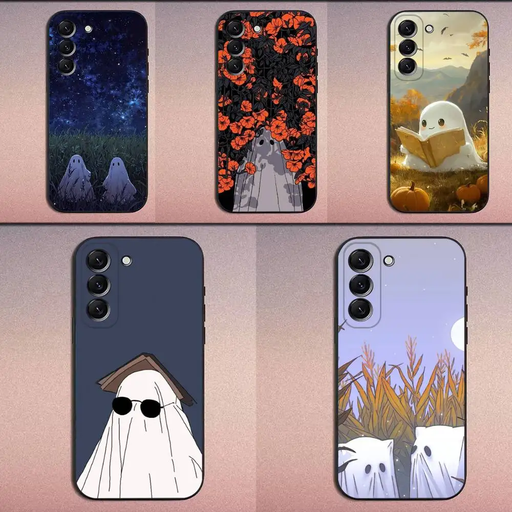 

Halloween Ghost Cute Phone Case For Samsung Galaxy A20,A21s,A22,A31,A32,A52,A53,A72,73,A80 Soft Black Cover