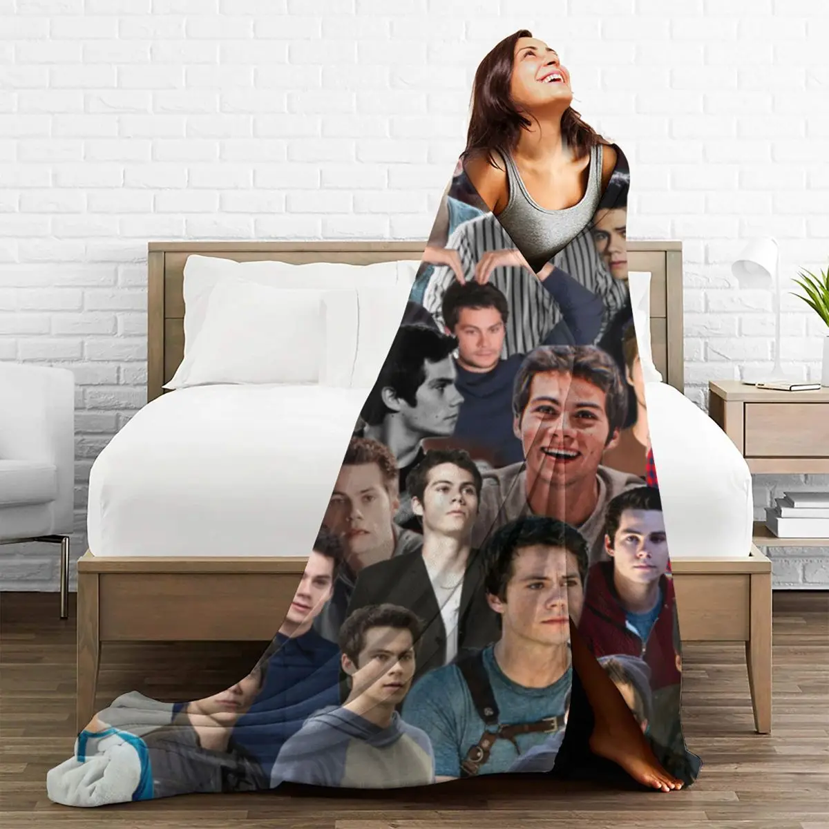 Dylan O\'brien Collage Super Soft Blanket American Singer Travel Bedding Throws Winter Cute Flannel Bedspread Sofa Bed Cover