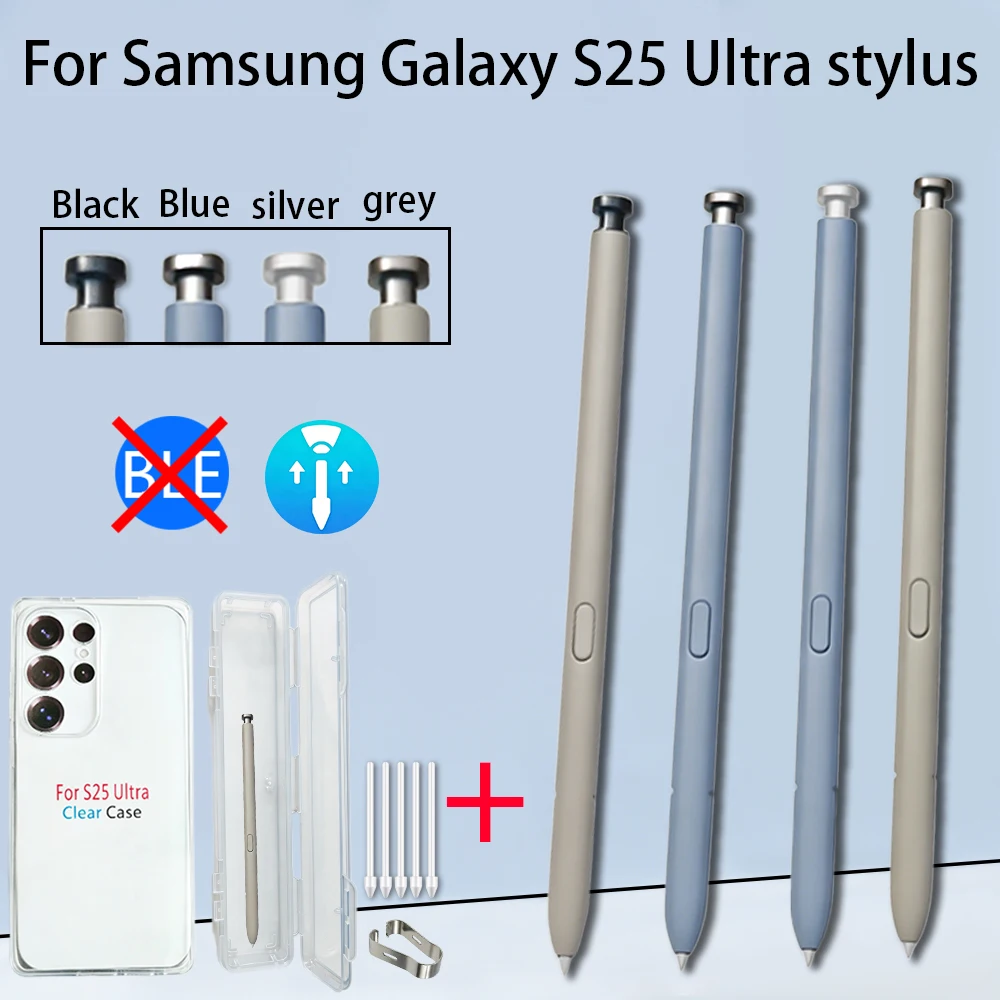 kit-de-substituicao-de-3-pecas-para-galaxy-s25-ultra-caneta-stylus-touch-ej-ps938-e-pontas-extras-capa-de-telefone-em-tpu-transparente-macio